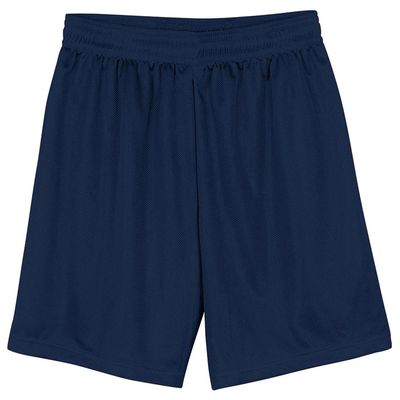 A4 Adult 9" Lined Micromesh Shorts, NVY, X-Small