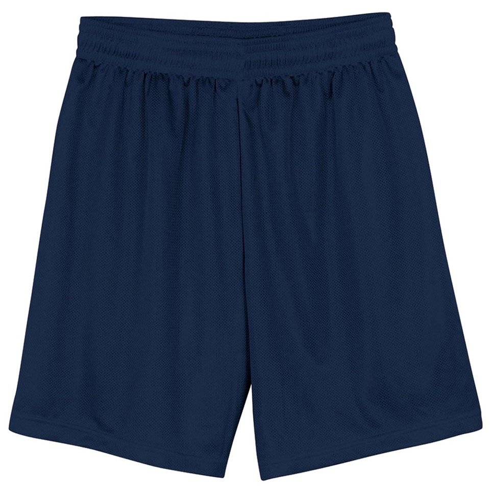 A4 Adult 9" Lined Micromesh Shorts, NVY, X-Small