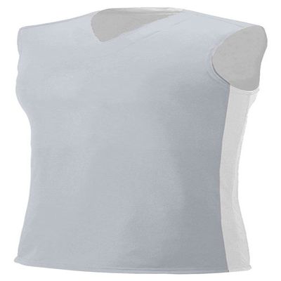 A4 Reversible Moisture Management Muscle, Silver/Wht, X-Small
