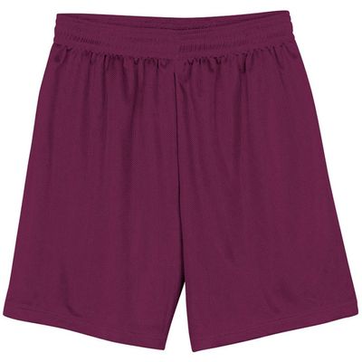 A4 Big Boys' Comfort Moisture Elastic Waistband Micromesh Short, Maroon, Small