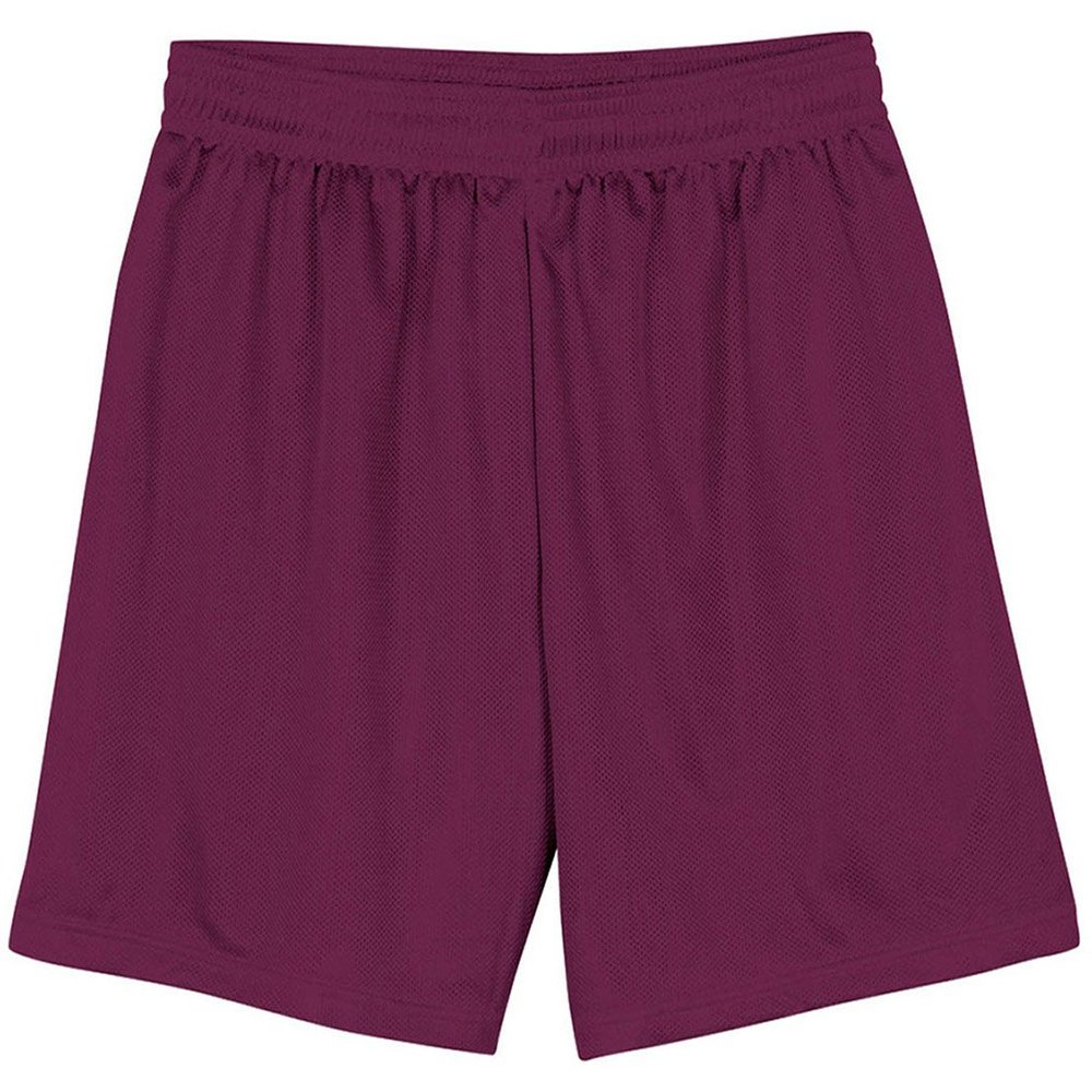 A4 Big Boys' Comfort Moisture Elastic Waistband Micromesh Short, Maroon, Small
