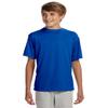 A4 Youth Cooling Performance Crew Neck Interlock T-Shirt, Royal, Large view 1