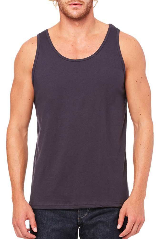 Canvas Bella Comfort Scoop-Neck Jersey Tank Top, Dark Grey, Small