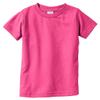 RABBIT SKINS Infant Fine Topstitch Ribbed Collar T-Shirt, Hot Pink, 6 Months view 1