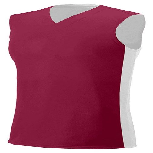 A4 Reversible Moisture Management Muscle, Cardinal/Wht, X-Large