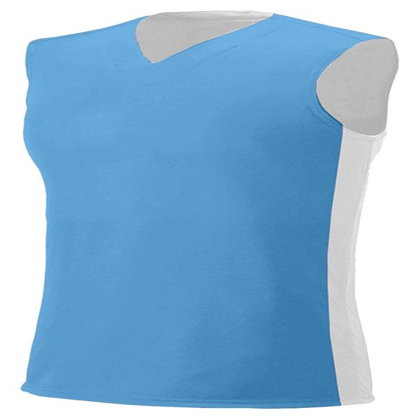A4 Reversible Moisture Management Muscle, Light Blue/Wht, Medium