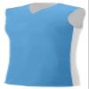 A4 Reversible Moisture Management Muscle, Light Blue/Wht, X-Large view 1