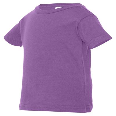 Rabbit Skins Infant Fine Topstitch Ribbed Collar T-Shirt, Lavender, 24 Months