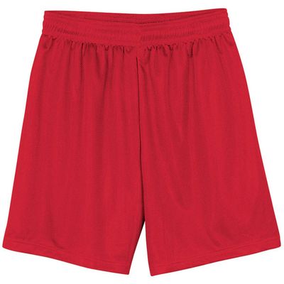 A4 Big Boys' Comfort Moisture Elastic Waistband Micromesh Short, Scarlet Red, XS