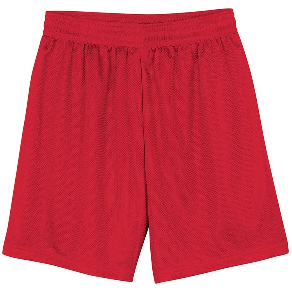 A4 Big Boys' Comfort Moisture Elastic Waistband Micromesh Short, Scarlet Red, XS