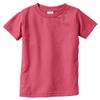 RABBIT SKINS Infant Fine Topstitch Ribbed Collar T-Shirt, Raspberry, 18 Months view 1