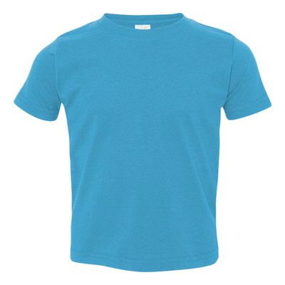Rabbit Skins Infant Fine Topstitch Ribbed Collar T-Shirt, Turquoise, 18 Months