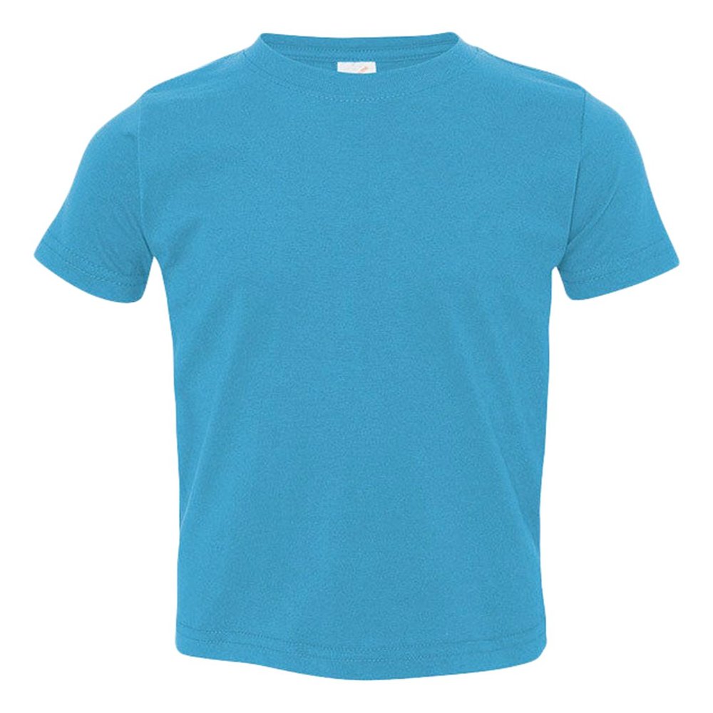 Rabbit Skins Infant Fine Topstitch Ribbed Collar T-Shirt, Turquoise, 18 Months