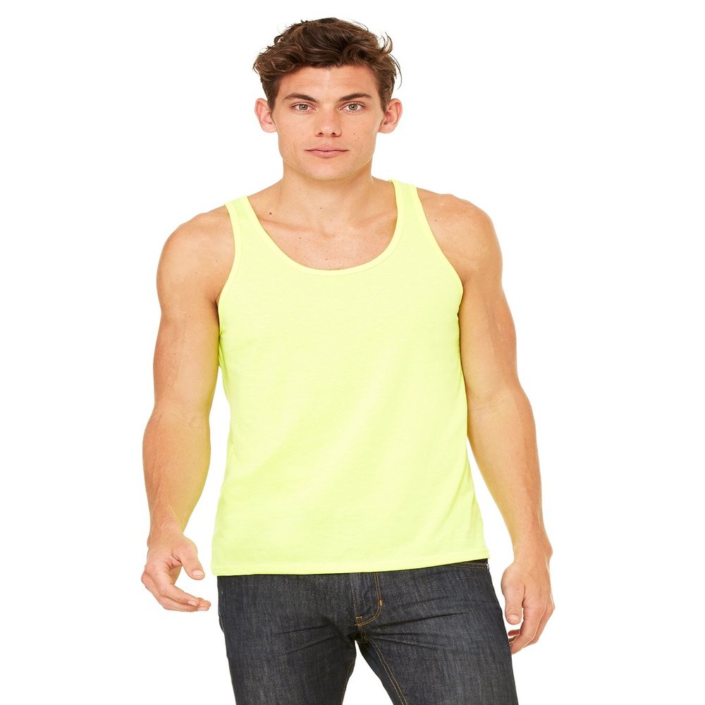 Canvas Bella Comfort Scoop-Neck Jersey Tank Top, Neon Yellow, Large