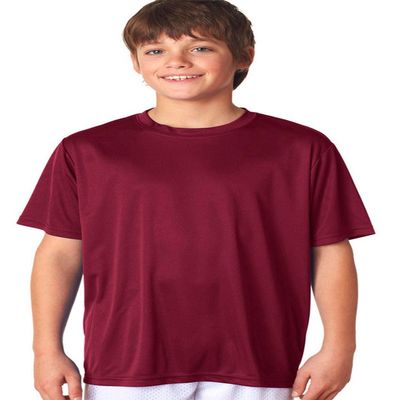 A4 Youth Cooling Performance Crew Neck Interlock T-Shirt, Cardinal, Medium