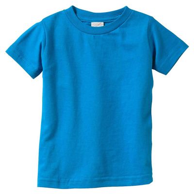 Rabbit Skins Infant Fine Topstitch Ribbed Collar T-Shirt, Cobalt Blue, 12 Months