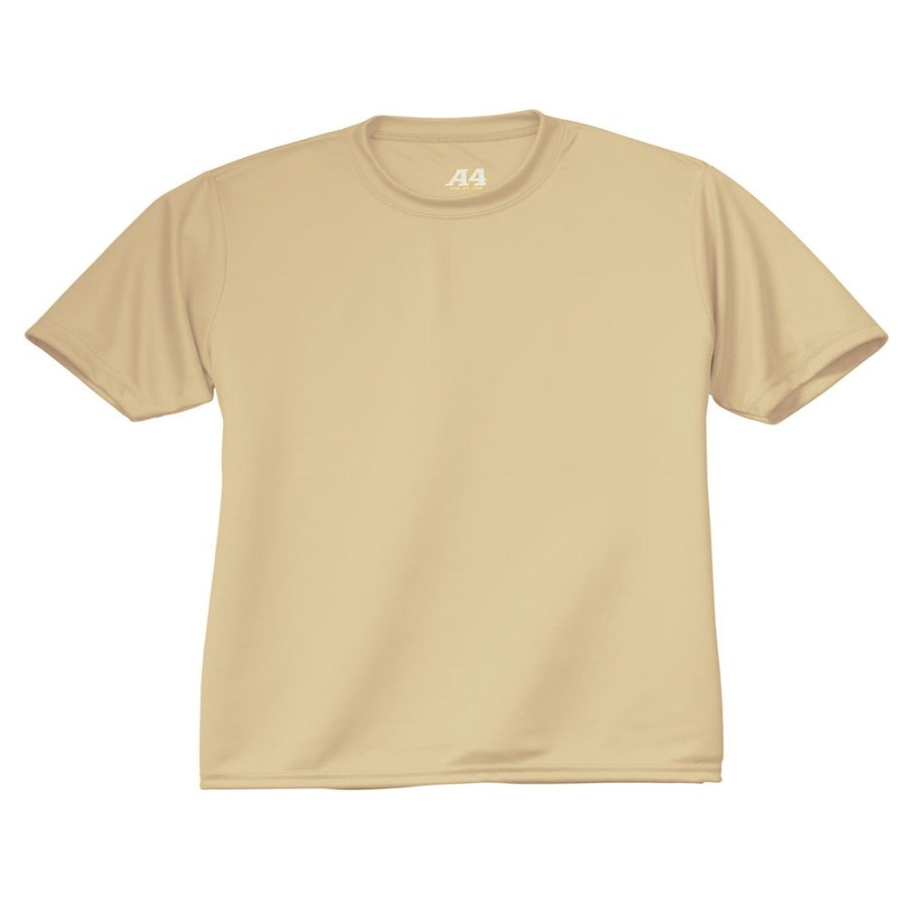 A4 Youth Cooling Performance Crew Neck Interlock T-Shirt, Vegas Gold, Small