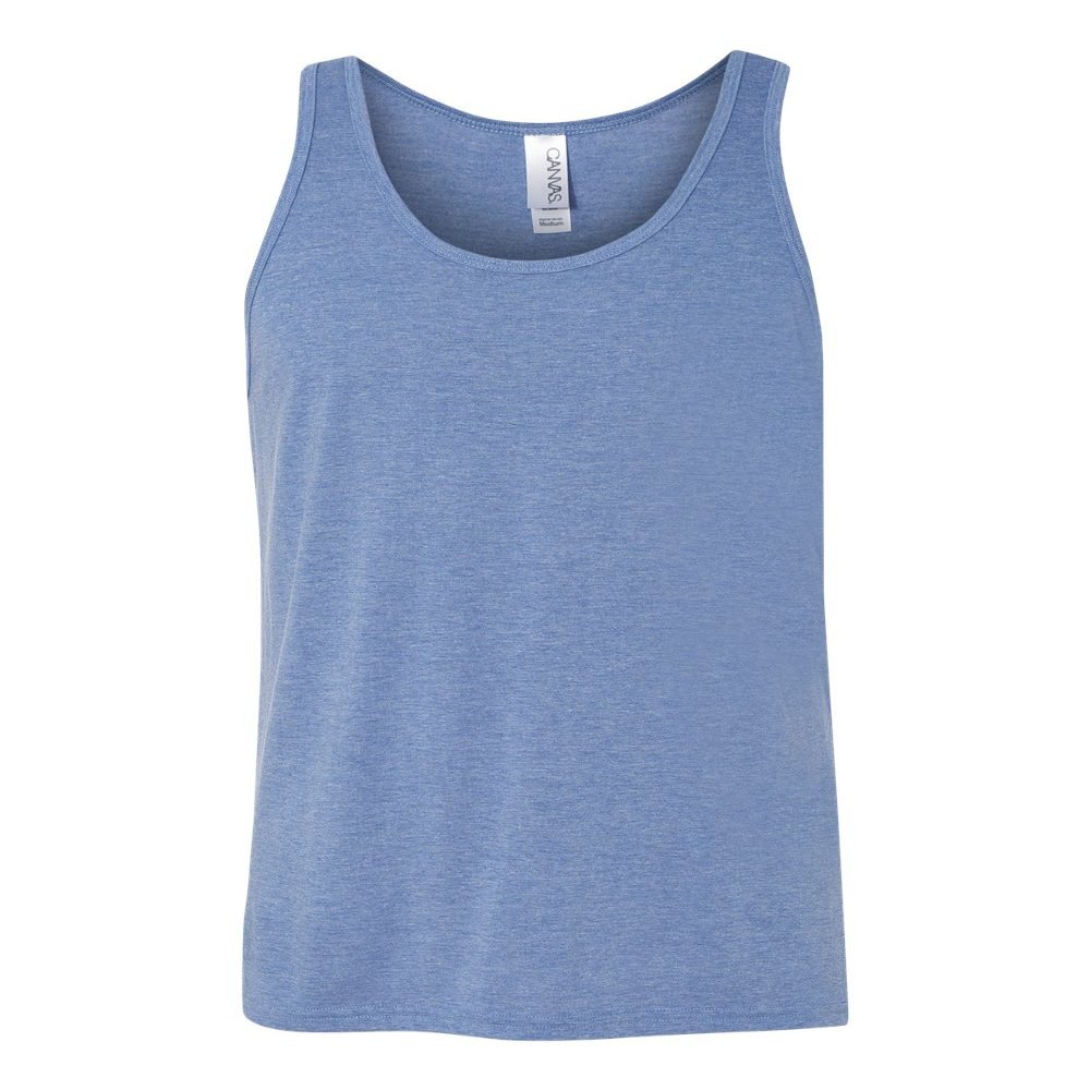 Canvas Bella Comfort Scoop-Neck Jersey Tank Top, Blue Triblend, Small