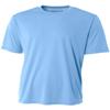 A4 Youth Cooling Performance Crew Neck Interlock T-Shirt, Light Blue, X-Large view 2