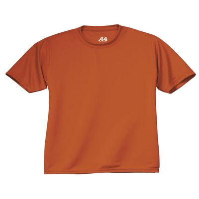 A4 Youth Cooling Performance Crew Neck Interlock T-Shirt, Texas Orange, Small