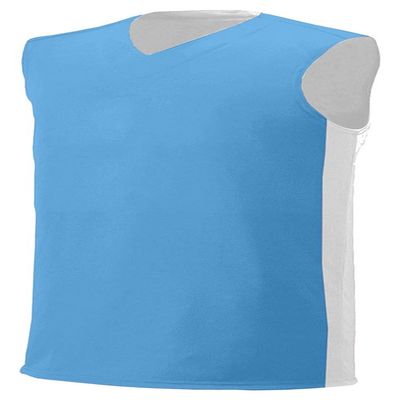 A4 Adult Reversible Moisture Management Muscle, Light Blue/Wht, Small