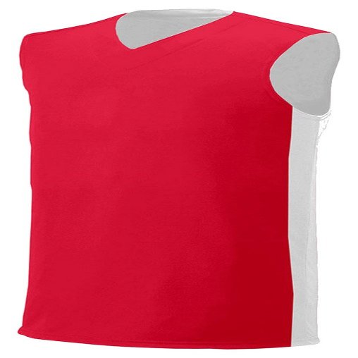 A4 Adult Reversible Moisture Management Muscle, Scarlet Red/Wht, Large