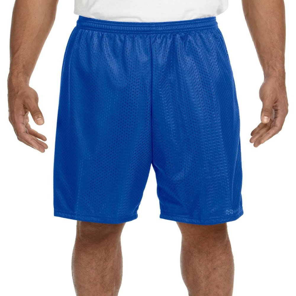 A4 Adult Moisture Wicking Tricot Performance Mesh Short, Royal, XXX-Large
