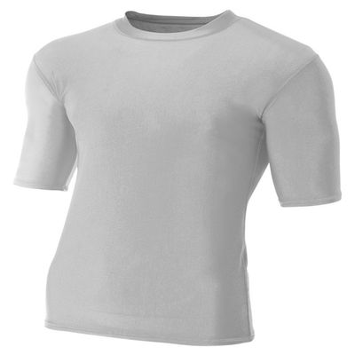 A4 Adult Compression T-Shirt, Silver, Large