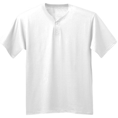 A4 Youth 2-Button Performance Interlock Moisture Henley Shirt, Wht, X-Large