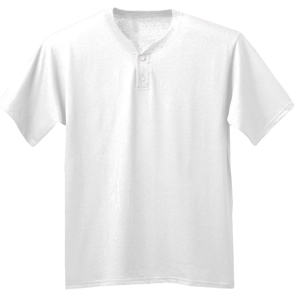 A4 Youth 2-Button Performance Interlock Moisture Henley Shirt, Wht, X-Large
