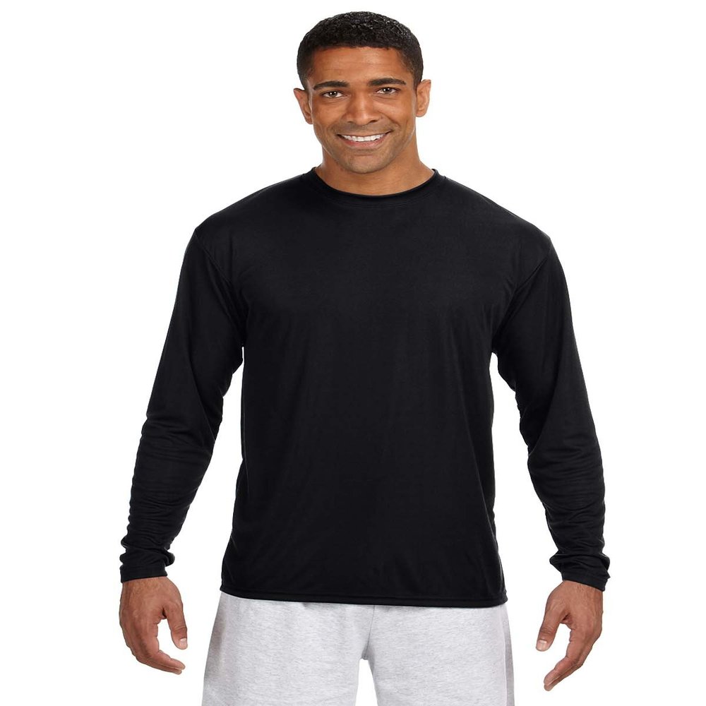 A4 Big Boys' Cooling Moisture Wicking Performance T-Shirt, Blk, Small