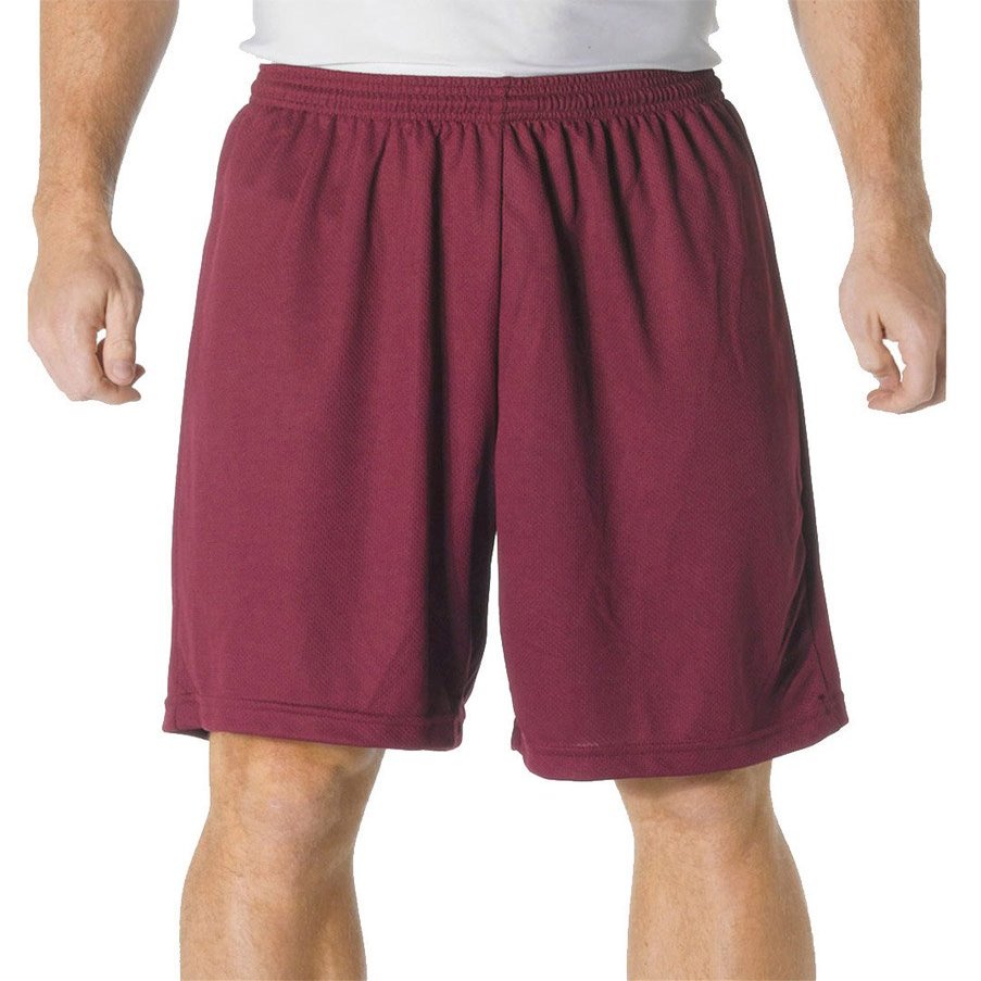 A4 Youth 7" Cooling Performance Power Mesh Practice Short, Maroon, Large
