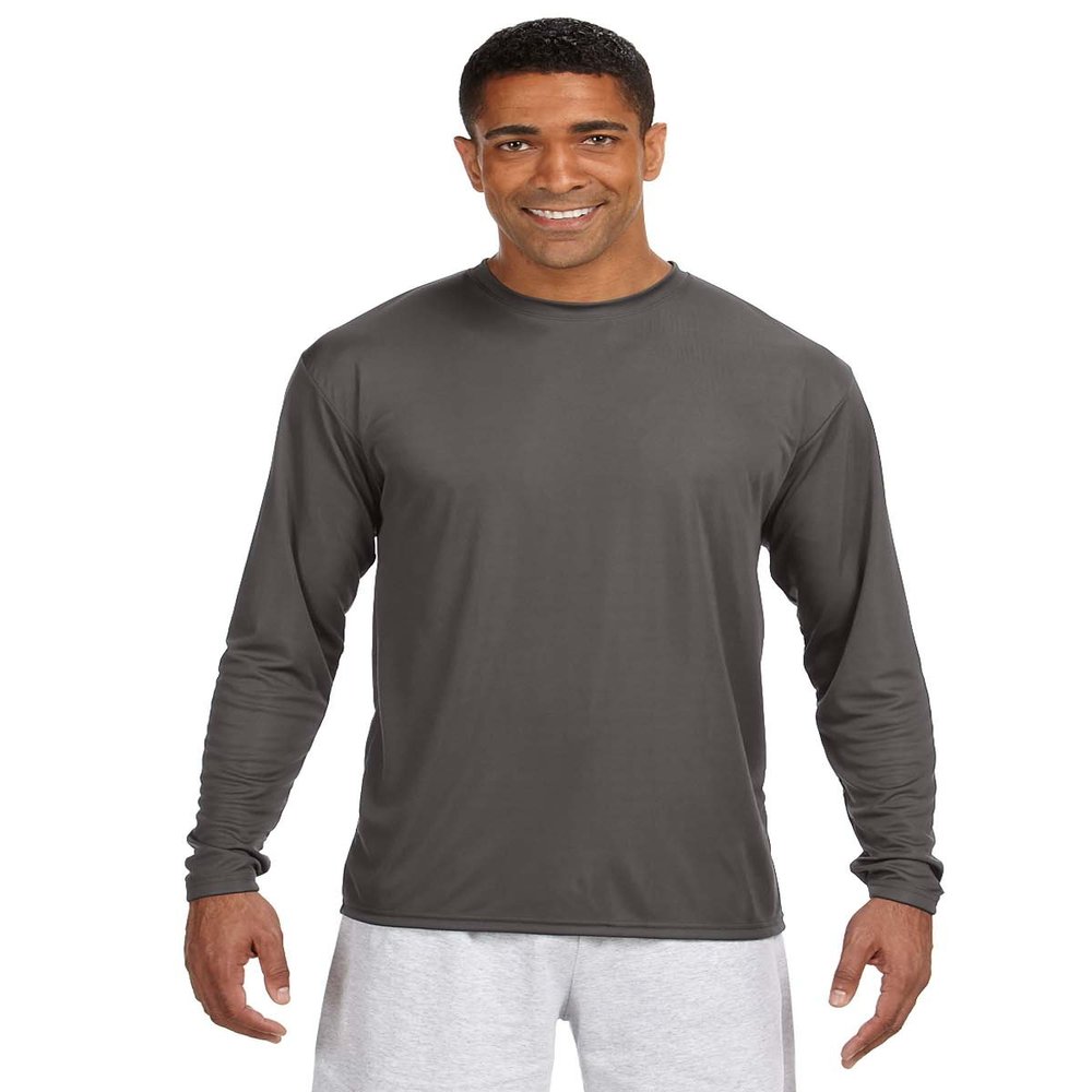 A4 Big Boys' Cooling Moisture Wicking Performance T-Shirt, Graphite, Small