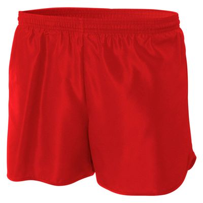 A4 Adult 4" Running Shorts, Scarlet Red, Small
