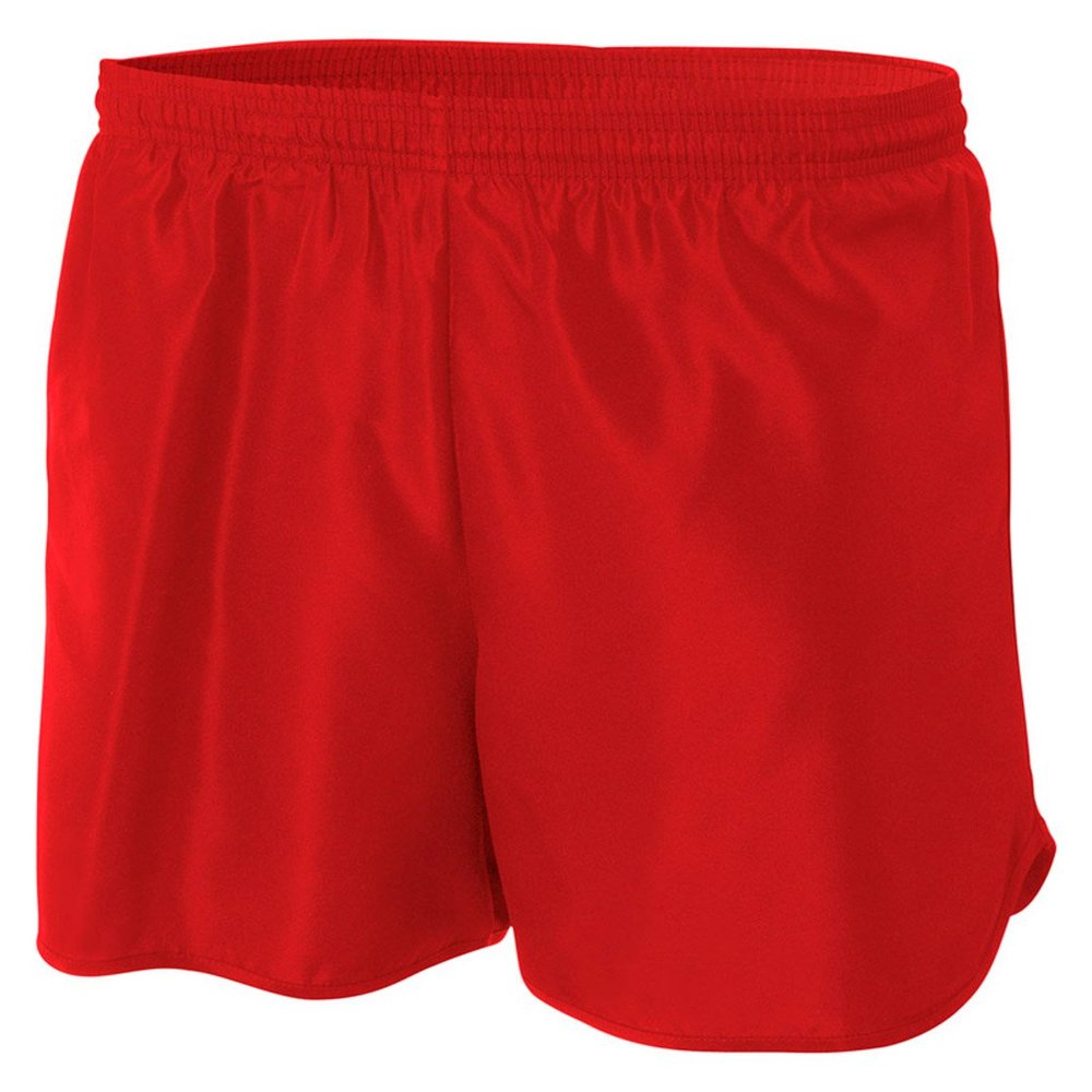 A4 Adult 4" Running Shorts, Scarlet Red, Small