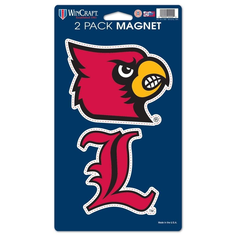 Wincraft NCAA University of Louisville WCR29055014 Magnets (2 Pack), 5" x 9"