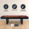 Hathaway Avenger 9 Ft Shuffleboard Table for Family Game Room  Poly-Coated Playfield, Built-in Scorer & Cabinet, Carpeted Gutters, 8 Pucks, Brush & Wax  Black Finish view 4