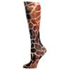 Women's Printed Mild Compression Wide Calf Knee High Stockings - Giraffe view 1
