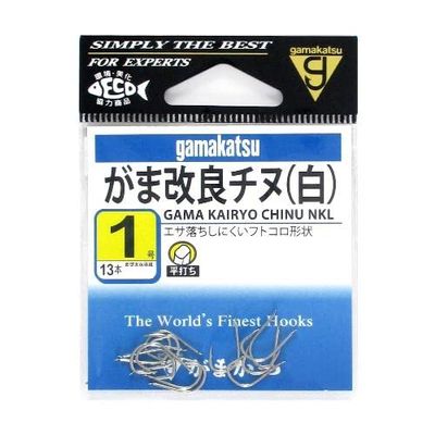 Gamakatsu 12321 Improved Chinu, White, No. 1