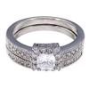 1000 Jewels Sterling Silver 1.48ct Princess-Cut Russian Ice on Fire CZ 2 pc Wedding Ring Set, Epiphany sz 9.0 view 2