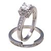 1000 Jewels Sterling Silver 1.48ct Princess-Cut Russian Ice on Fire CZ 2 pc Wedding Ring Set, Epiphany sz 9.0 view 3