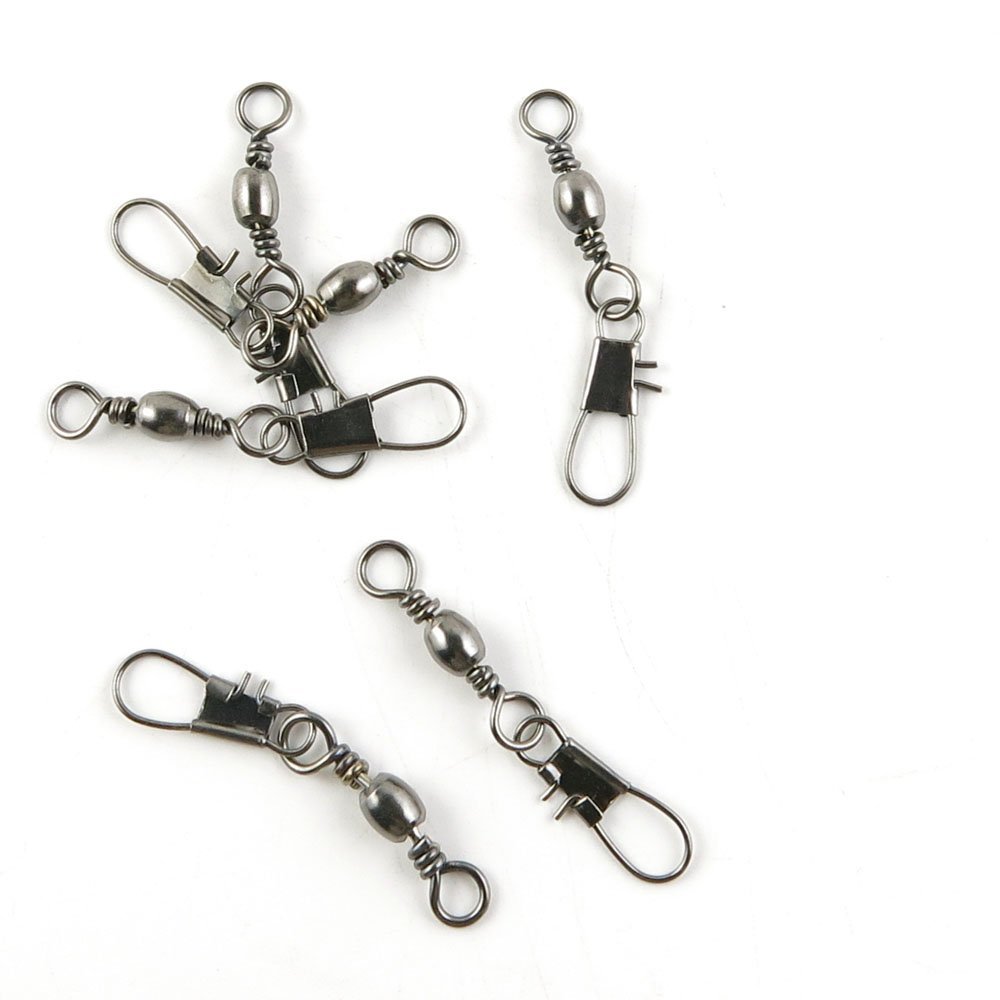 10 Pieces Fishing Swivel Tackle Fly Solid Clip Bulk Lots Wholesale Supplies P0258 Snap Rolling Test 22kg Cross Lock