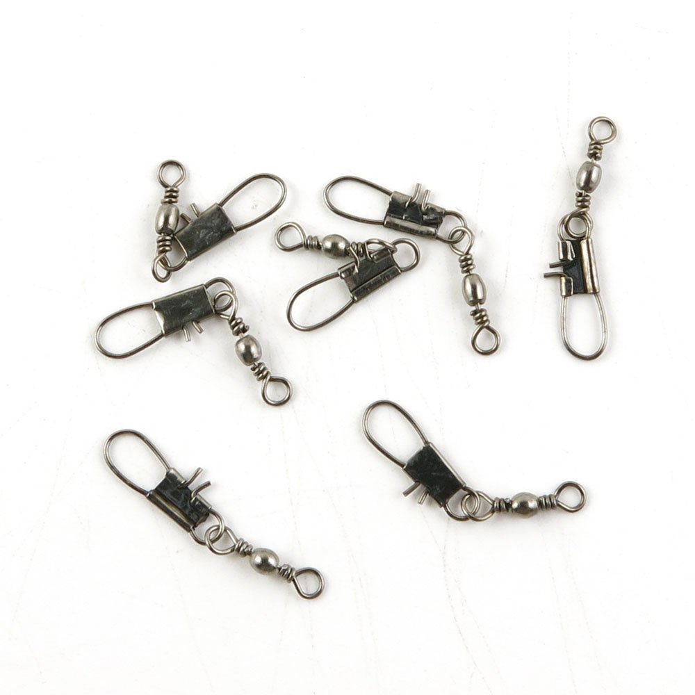 250 Pieces Fishing Swivel Tackle Fly Solid Clip Bulk Lots Wholesale Supplies D0522 Snap Rolling Test 8kg Cross Lock