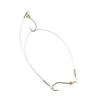 20 Pieces Fishing Swivel Tackle Fly Solid Clip Bulk Lots Wholesale Supplies V0665 Test 17kg Sea Double Line Hooks