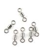 10 Pieces Fishing Swivel Tackle Fly Solid Clip Bulk Lots Wholesale Supplies K0699 Rolling Test 75kg view 1