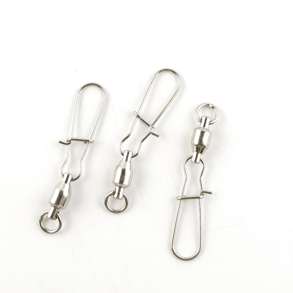 3 Pieces Fishing Swivel Tackle Fly Solid Clip Bulk Lots Wholesale Supplies Z0773 Ball Bearing Rolling Ring Test 35kg Cross Lock