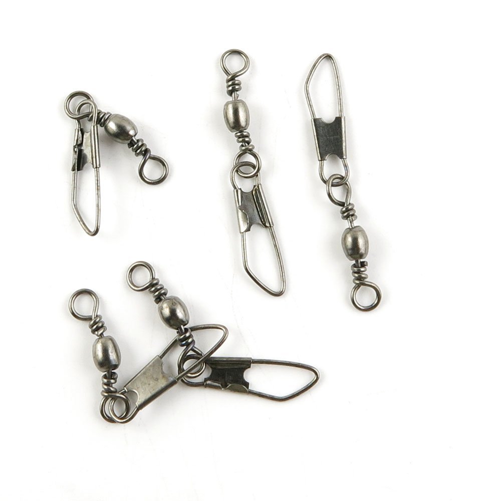 120 Pieces Fishing Swivel Tackle Fly Solid Clip Bulk Lots Wholesale Supplies W0142 Snap Rolling Test 20kg Cross Lock