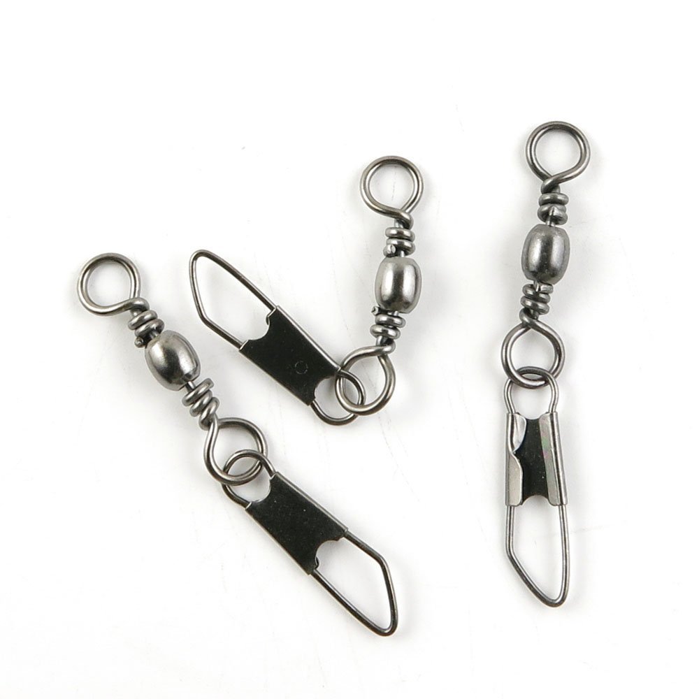 60 Pieces Fishing Swivel Tackle Fly Solid Clip Bulk Lots Wholesale Supplies O0917 Snap Rolling Test 23kg Cross Lock