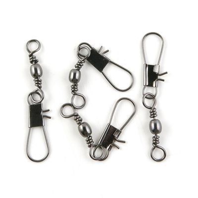 80 Pieces Fishing Swivel Tackle Fly Solid Clip Bulk Lots Wholesale Supplies D0271 Snap Rolling Test 37kg Cross Lock