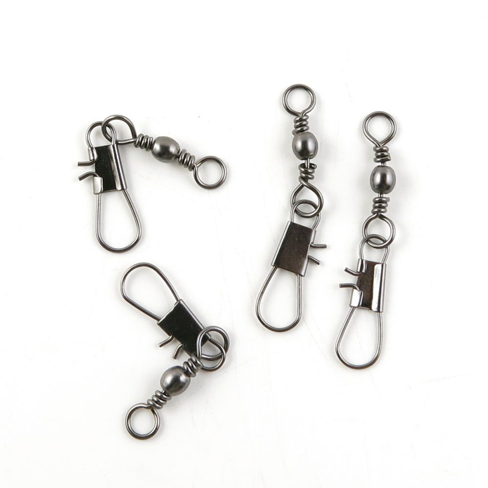10 Pieces Fishing Swivel Tackle Fly Solid Clip Bulk Lots Wholesale Supplies W0184 Snap Rolling Test 29kg Cross Lock